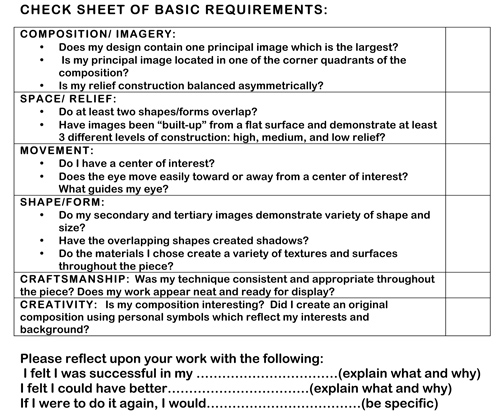 pastel geometric forms project checksheet